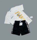 Off-White T-Shirts & Shorts Set For Men's in Different Colors - Image 3
