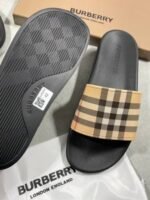 Burberry Signature Check Print Logo Sliders For Men's - Image 5