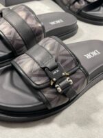 Christian Dior Logo Printed Sliders For Men's in Black/Brown Color - Image 5