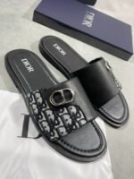 Dior Comfortable Sliders For Men's in Black Color - Image 3