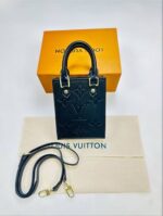 Louis Vuitton Monogram Empreinte Leather Petit Sac Plat Noir Women's Bags in 2 Colors - Image 4