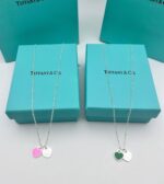 Tiffany & Co. Double Heart Necklace For Women's in 2 Colors