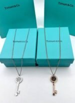 Tiffany & Co. Victoria Round Key Pendant Diamond Necklaces For Women's in 2 Colors - Image 2