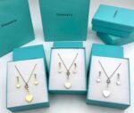 Tiffany & Co. Heart Lock Necklaces & Earrings Sets For Women's in Different Colors - Image 2
