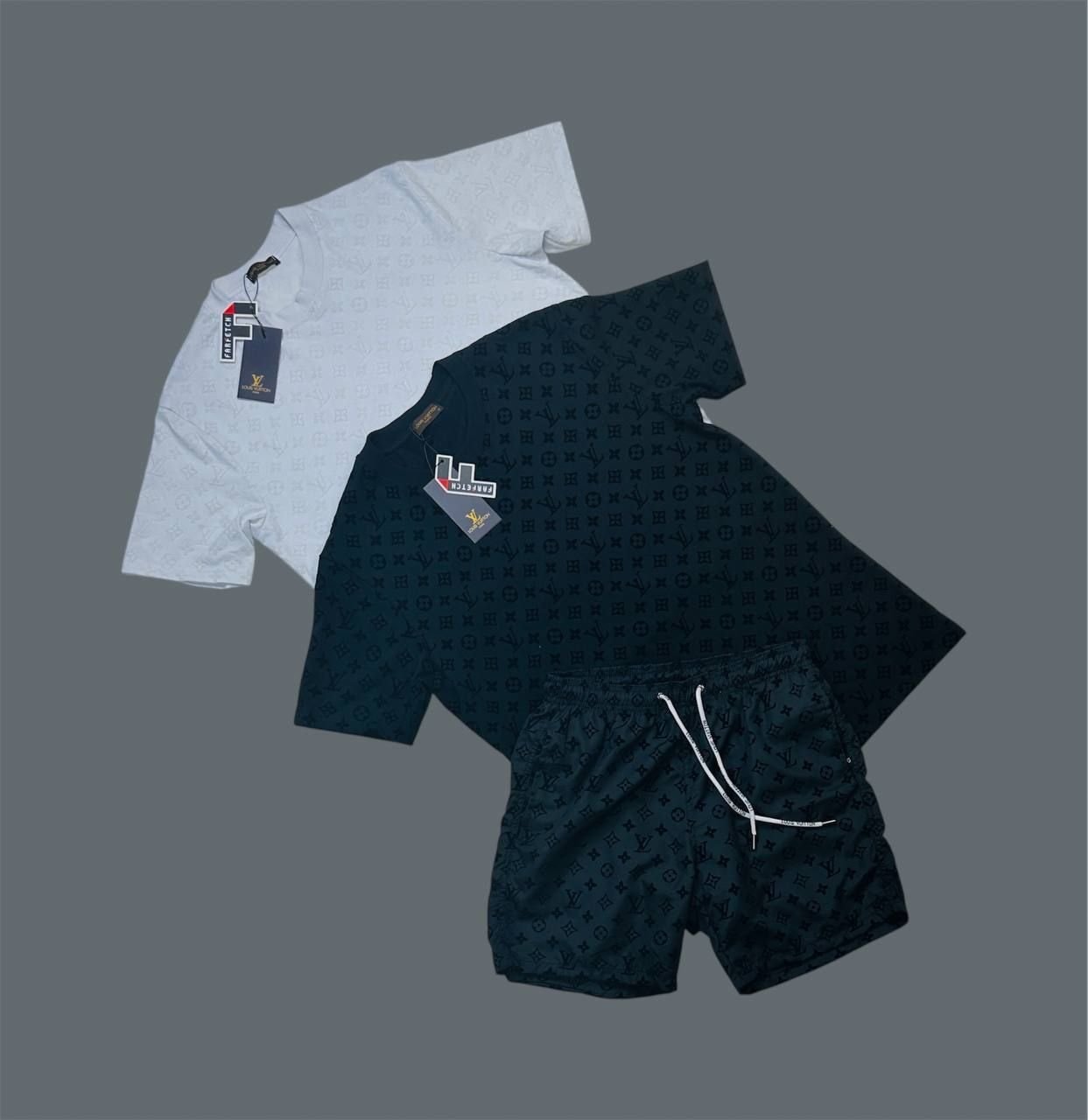 4958341338.jpg Louis Vuitton LV T-Shirts & Shorts Sets For Men's in 2 Colors - Image 1