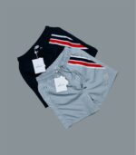 Moncler Straight-Leg Logo Striped Swim Shorts For Men's in 2 Different Colors