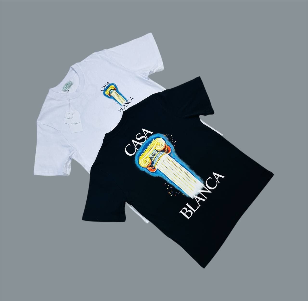 4972683667.jpg Casablanca Crew Neck La Colonne T-Shirts For Men's in Different Colors - Image 1