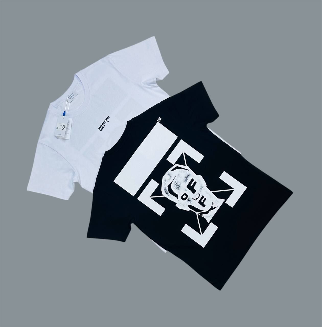 4994910526.jpg Off-White Logo Printed T-Shirts For Men's in 2 Colors - Image 1