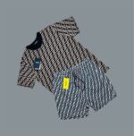 Fendi Logo Printed Brown T-Shirts & Shorts Sets For Men's in Different Colors - Image 4