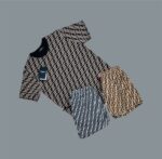 Fendi Logo Printed Brown T-Shirts & Shorts Sets For Men's in Different Colors - Image 2
