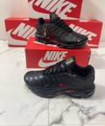Nike TN Air Max Plus Leather Black / University Red Men's Trainers - Image 2