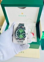 Rolex Datejust Silver Green Dial Men's Watch - Image 2