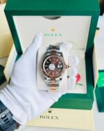 Rolex Datejust Chocolate Dial Rose Gold and Steel Men's Watch - Image 2