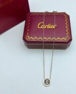 Cartier Logo Necklace Pink Gold For Women's