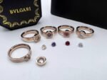 Bvlgari Love Screw Crystal Stone Roman Numerals 4 Color Stones Interchangeable Rings Stainless Steel for Women's - Image 2
