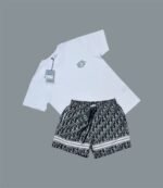 Dior Logo Printed Crew Neck T-Shirts & Shorts Sets For Men's in Different Color - Image 6