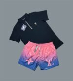 Louis Vuitton LV Zip Polo Shirts & Shorts Sets For Men's in Different Colors - Image 4