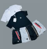 Moncler Crew Neck Logo Printed T-Shirts & Shorts Sets For Men's in Different Colors - Image 2
