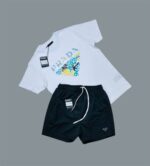 Prada Multi Color Pixel Print T-Shirts & Shorts Sets For Men's in Different Colors - Image 4