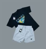 Prada Multi Color Pixel Print T-Shirts & Shorts Sets For Men's in Different Colors - Image 3