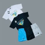 Prada Multi Color Pixel Print T-Shirts & Shorts Sets For Men's in Different Colors - Image 2