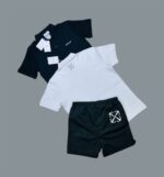 Off-White Logo Printed Polo Shirts & Shorts Sets For Men's in Different Colors - Image 2