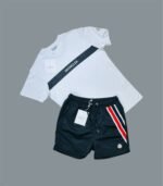 Moncler Round Neck Stripe T-Shirts & Shorts Sets For Men's in Different Colors - Image 3