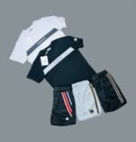 Moncler Round Neck Stripe T-Shirts & Shorts Sets For Men's in Different Colors