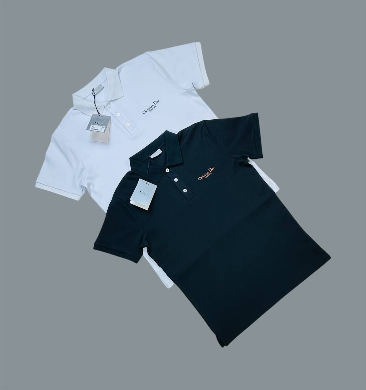5068396496.jpg Dior Logo Printed Polo Shirts For Men's in 2 Colors - Image 1