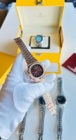 Patek Philippe Nautilus Brown Dial Rose Gold Men's Watch