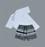 Dior Neptune Grass Logo Printed T-Shirts & Shorts Sets For Men's in Different Colors - Image 3