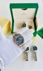 Rolex Date Just Two Tone Rosegold Grey Dial Automatic Men's Watch - Image 2