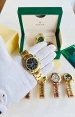 ROLEX DAYTONA BLACK DIAL WITH YELLOW GOLD BRACELET Men's Watch - Image 2