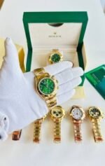 Rolex Daytona Green Dial Golden Chain Men's Watch - Image 2