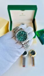 Rolex Sky Dweller Mint Dial Men's Watch Silver Chain