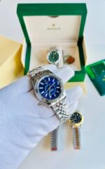 Rolex Sky-Dweller Steel Silver Chain Blue Dial Men's Watch
