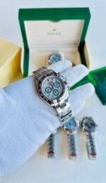 Rolex Daytona Platinum Ice Blue Baguette Dial Men's Watch - Image 2