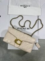 Coach Quilted Tabby Shoulder Chalk Women's Bag in White Color - Image 2