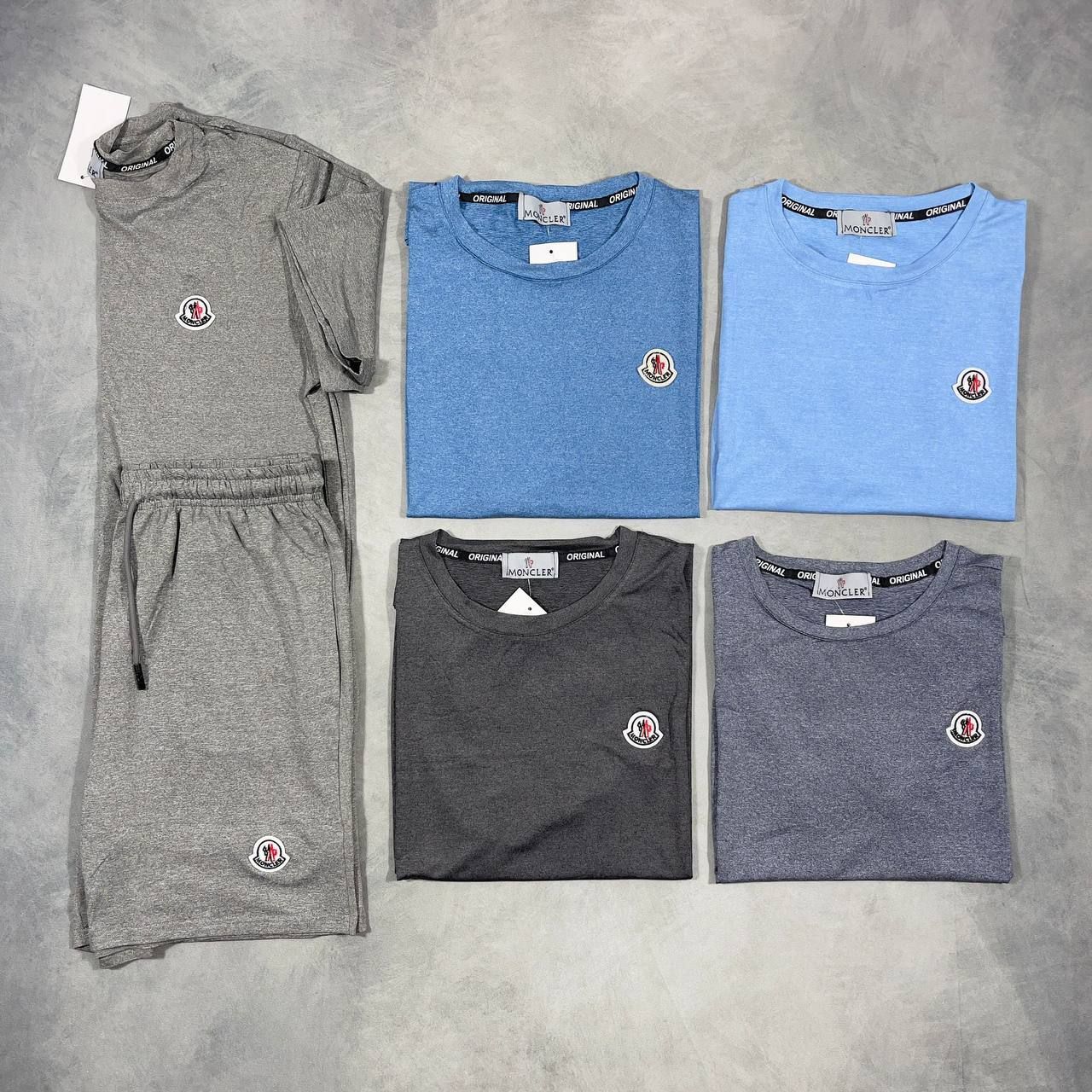5123042119.jpg Moncler Crew Neck T-Shirts & Shorts Sets Logo Printed For Men's in Different Colors - Image 1