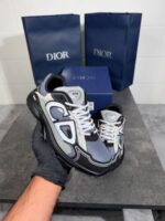 Dior CD B30 Countdown Sneaker Black Mesh & Navy Blue Trainers For Men's - Image 2