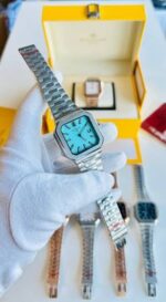 Patek Philippe Cubitus Silver Chain Movement Blue Dial Super Clone Men's Watch - Image 2