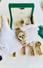 Rolex Cosmograph Daytona Yellow Gold Chain Strap Champagne Dial Watches For Men's