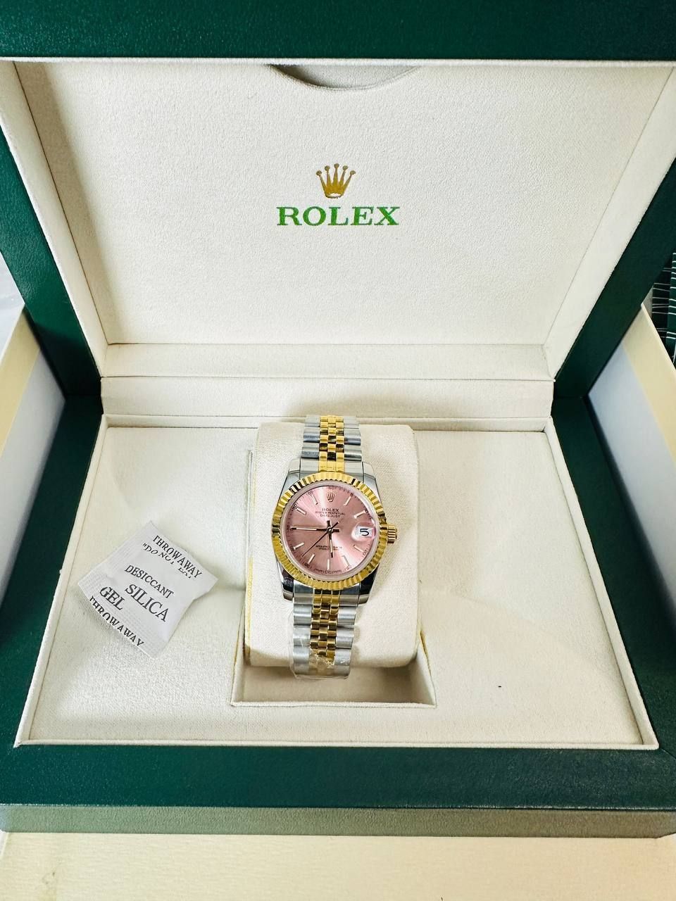 5185764775.jpg Rolex Datejust Pink Dial Fluted Bezel Two Tone Women's Watch - Image 1