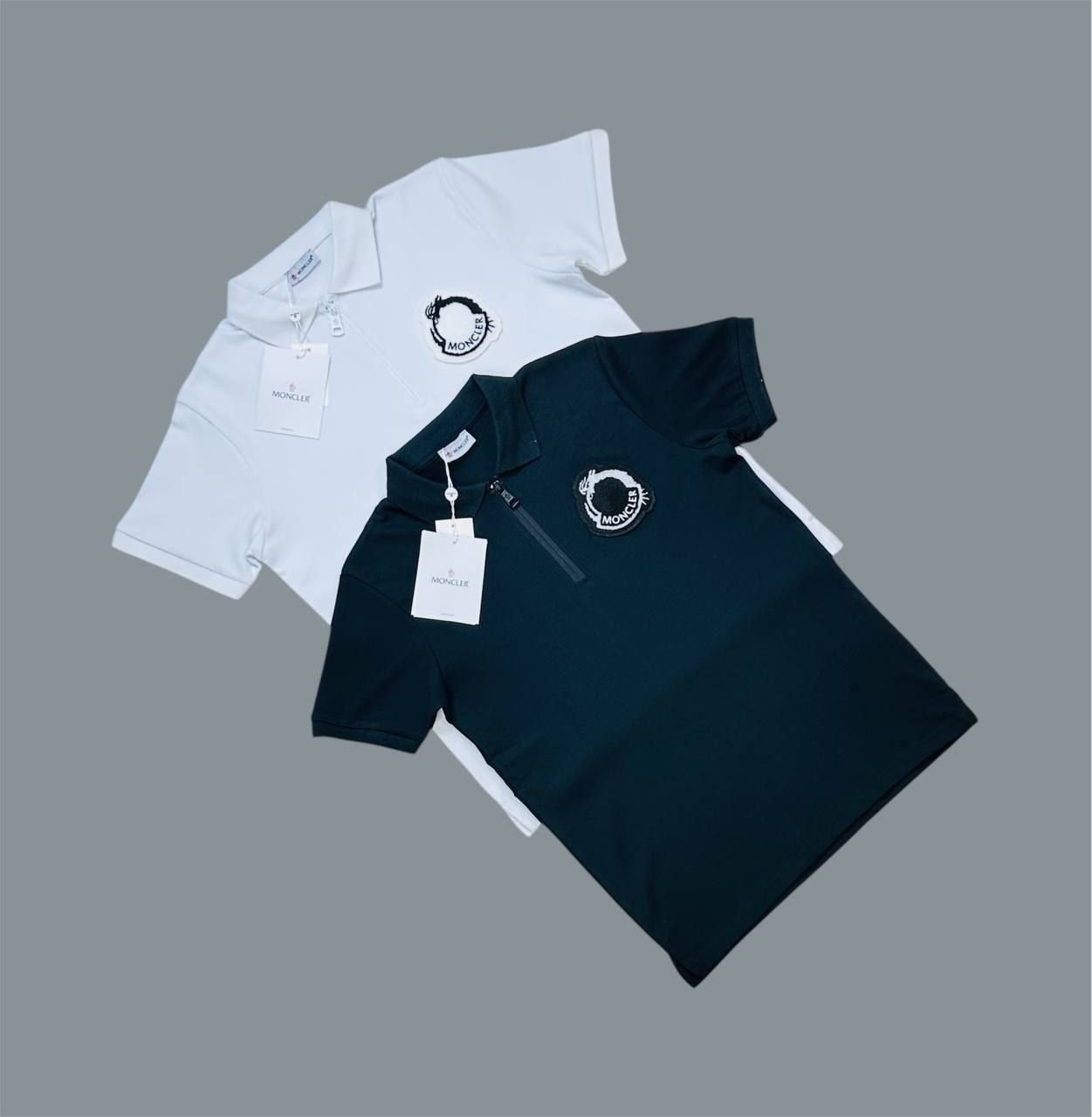 5194562196.jpg Moncler Men's Embroidered Dragon Piquet Polo Shirts in 2 Colors - Image 1