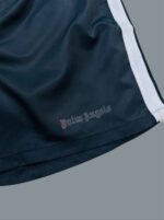 Palm Angels Logo Black Sporty Sweat Shorts For Mens - Image 3