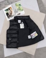 Moncler Mens Glossy Black Puffer Gilet Body Warmer | Canada Goose Freestyle Crew Vest Replica - Image 2
