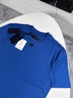 Prada Men's Triangle Logo Plaque Cotton Designer T-Shirt - Image 2