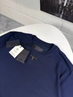 Prada Men's Triangle Logo Plaque Cotton Designer T-Shirt - Image 4