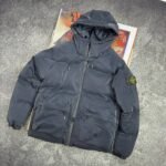 Grey/Steel Blue Stone Island Puffer Jacket Replica | Clone Stone Island hooded Jacket​ - Image 2