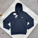 Prada Triangle-Logo Cotton Fleece Hoodies | Mens Prada Hoodies AAA Replica - Image 5